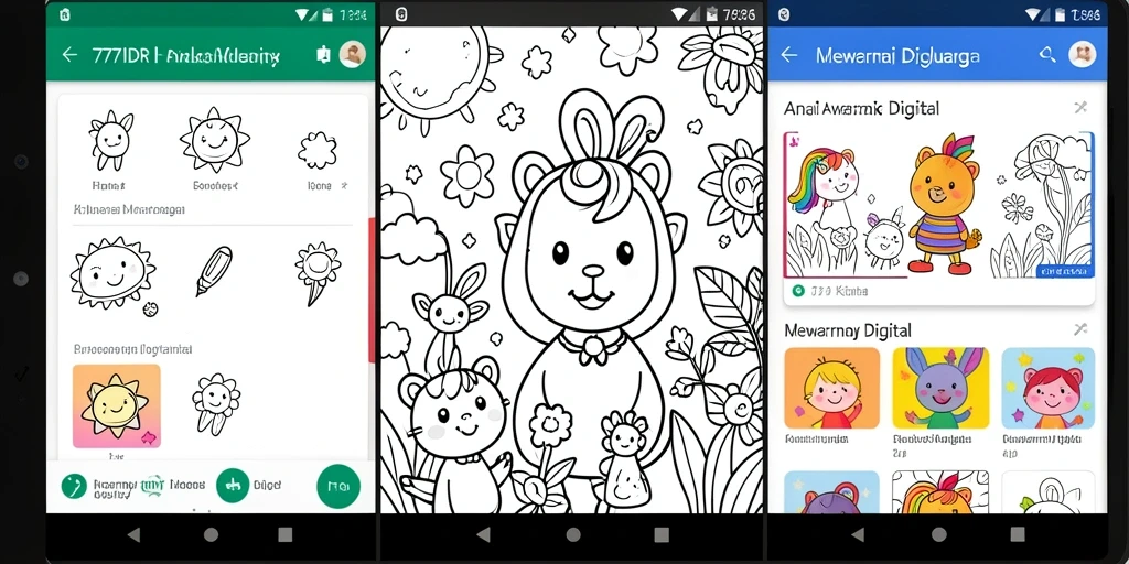 Tampilan antarmuka aplikasi Mewarnai Digital 777IDR yang ramah dan penuh warna.