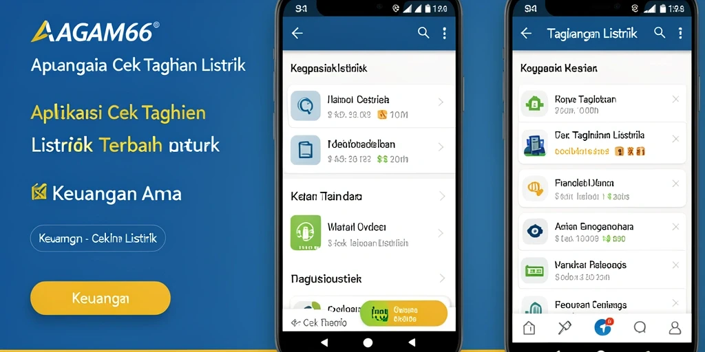Tampilan antarmuka AGAM66 untuk cek tagihan listrik.