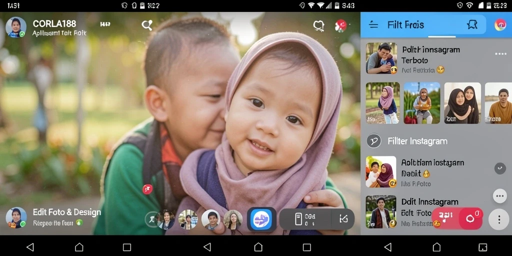 Screenshot utama CORLA188 menunjukkan antarmuka pengguna yang sederhana dan efektif untuk filter Instagram.