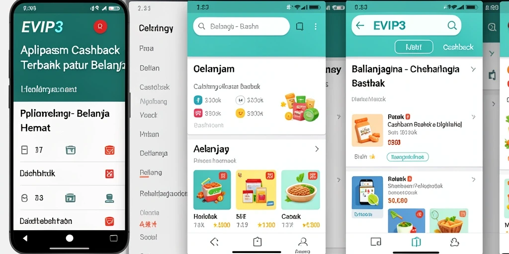 Tampilan antarmuka EVIP3 dengan fitur Cashback yang menarik.