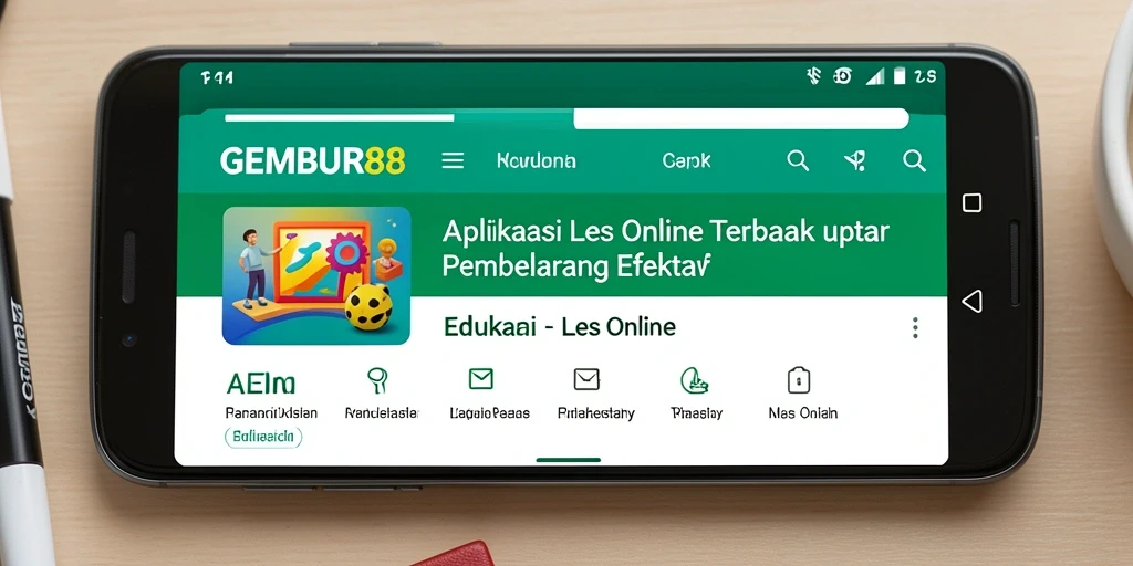 Tampilan antarmuka aplikasi Les Online GEMBUR88 yang interaktif dan user-friendly.