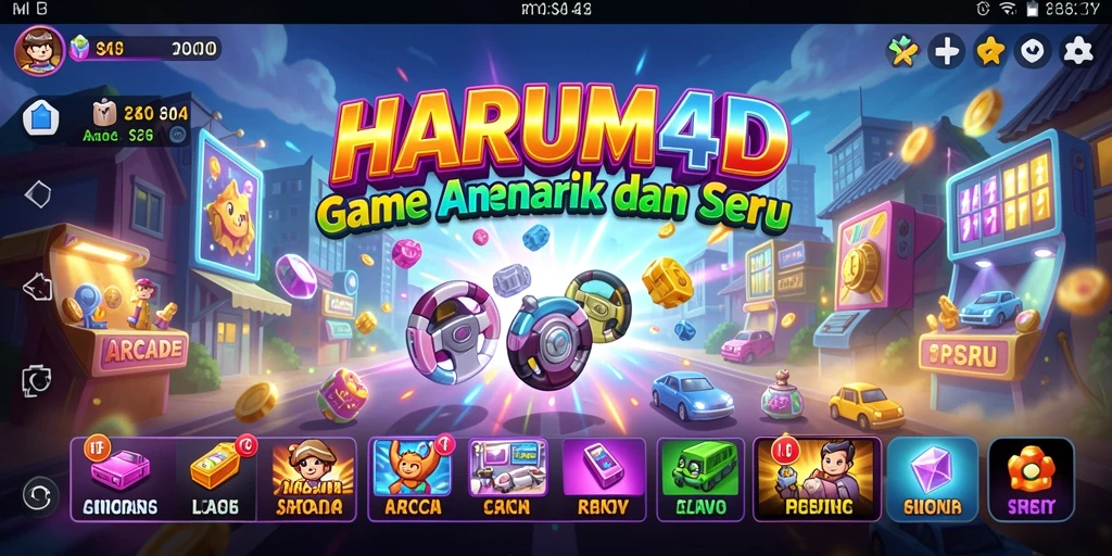 Tampilan antarmuka menarik dari game Arcade HARUM4D.