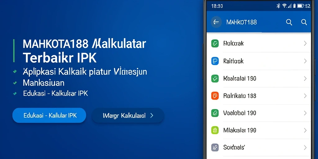 Antarmuka aplikasi MAHKOTA188 untuk kalkulasi IPK yang mudah dan intuitif.