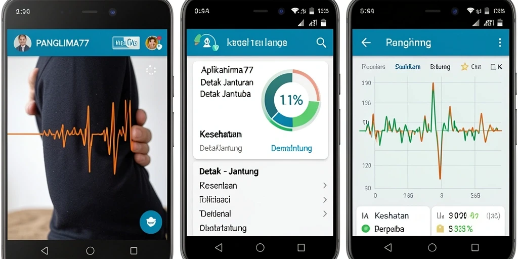 Tampilan antarmuka aplikasi detak jantung PANGLIMA77 yang menarik dan informatif.