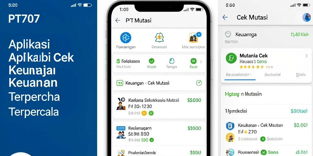 Tampilan antarmuka utama PT707 yang menunjukkan mutasi transaksi.