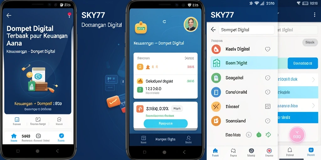 Antarmuka sederhana dan intuitif dari aplikasi Dompet Digital SKY77.