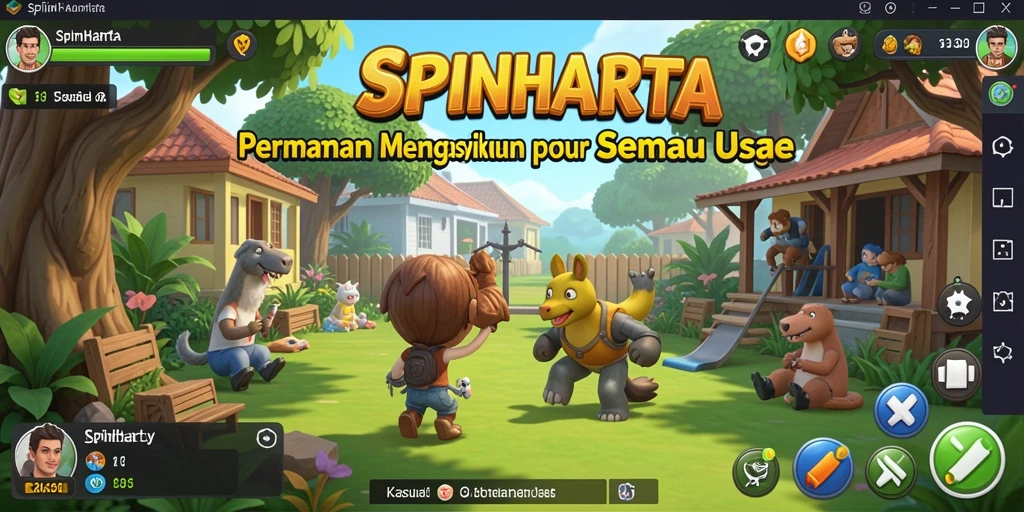 Antarmuka menarik dari game kasual SPINHARTA.