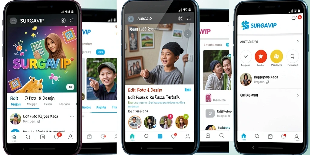 Tampilan antarmuka pengguna SURGAVIP yang memukau untuk Edit Foto Kertas Kaca.