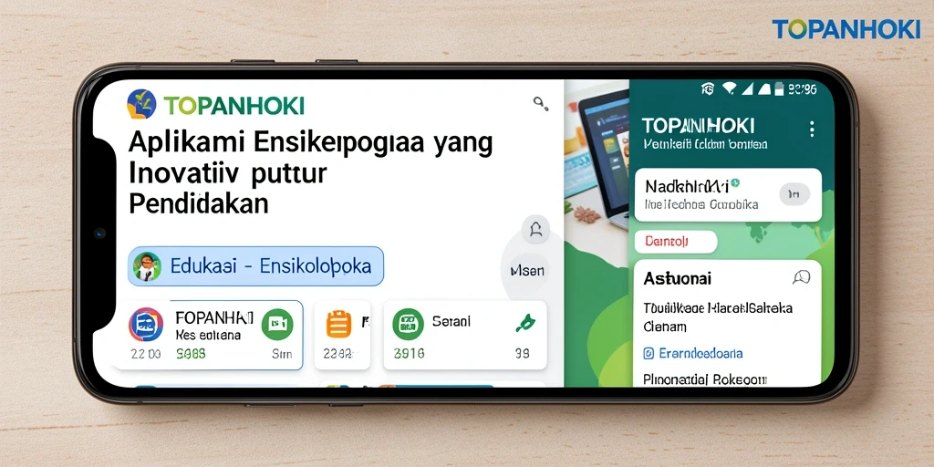 Tampilan antarmuka aplikasi Ensiklopedia TOPANHOKI yang interaktif.