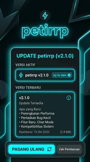 Riwayat Versi Terbaru Aplikasi petirrp